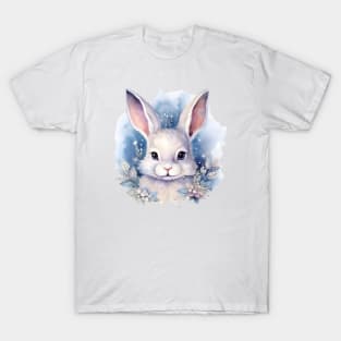 Bunny Christmas floral watercolor T-Shirt